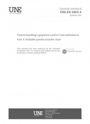 Patientenhandhabungsgeräte für Straßenkrankenwagen – Teil 4: Klappbarer Patiententransportstuhl