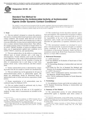 Standardtestmethode zur Bestimmung der antimikrobiellen Aktivität antimikrobieller Wirkstoffe unter dynamischen Kontaktbedingungen
