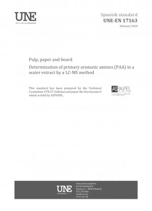 Zellstoff, Papier und Pappe – Bestimmung von primären aromatischen Aminen (PAA) in einem Wasserextrakt mittels LC-MS-Methode