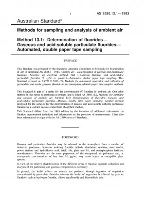Methoden zur Probenahme und Analyse der Umgebungsluft – Bestimmung von Fluoriden – Gasförmige und säurelösliche partikuläre Fluoride – Automatisierte, doppelte Papierband-Probenahme