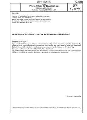 Schuhe – Prüfverfahren für Einlegesohlen – Nahtreißfestigkeit; Deutsche Fassung EN 12782:1999