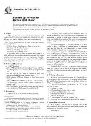 Standardspezifikation für Kohlenstoffstahlketten