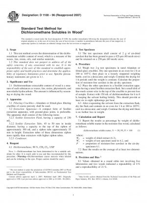 Standardtestmethode für in Holz lösliches Dichlormethan