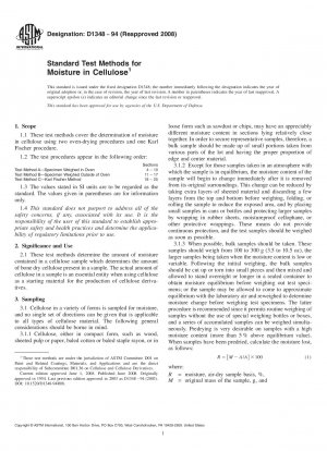 Standardtestmethoden für Feuchtigkeit in Zellulose