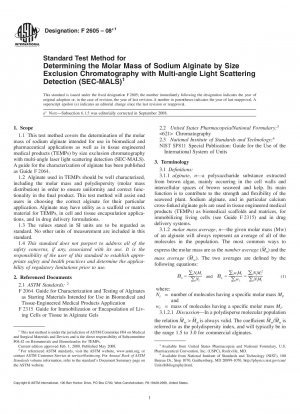 Standardtestmethode zur Bestimmung der Molmasse von Natriumalginat durch Größenausschlusschromatographie mit Mehrwinkel-Lichtstreuungsdetektion (SEC-MALS)