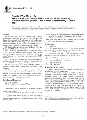 Standardtestmethode zur Bestimmung von Dioctylsulfosuccinat in Meerwasser mittels Flüssigkeitschromatographie/Tandem-Massenspektrometrie (LC/MS/MS)