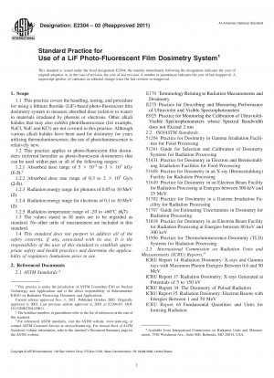 Standardpraxis für die Verwendung eines LiF-Photofluoreszenzfilm-Dosimetriesystems
