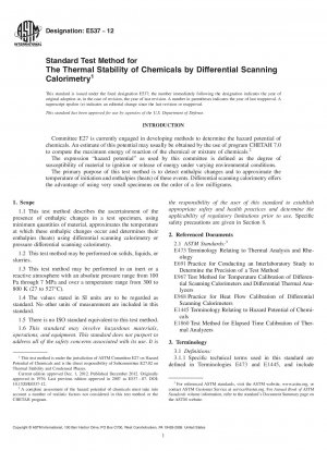 Standardtestmethode für die thermische Stabilität von Chemikalien durch dynamische Differenzkalorimetrie