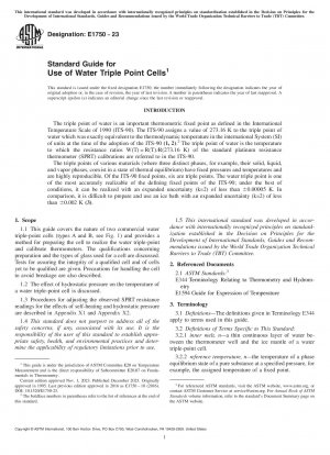 Standardhandbuch für die Verwendung von Wasser-Triple-Point-Zellen
