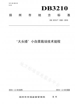 Technische Vorschriften für den Chinakohlanbau „Big Head Short“.