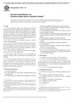 Standardspezifikation für Borcarbidpulver in Nuklearqualität