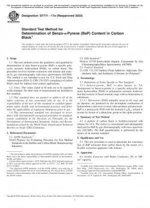 Standardtestmethode zur Bestimmung des Benzo-α-Pyren (BaP)-Gehalts in Ruß