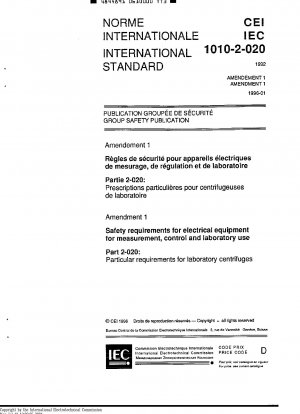 Sicherheitsanforderungen für elektrische Geräte zur Messung, Steuerung und Labornutzung; Teil 2-020: Besondere Anforderungen an Laborzentrifugen
