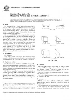 Standardtestmethode zur Messung der Partikelgrößenverteilung von RDF-5