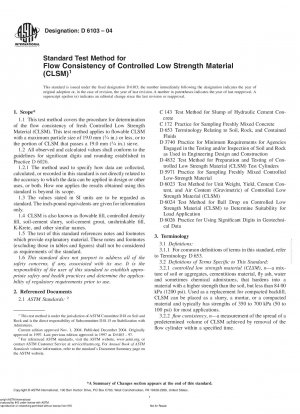 Standardtestmethode für die Fließkonsistenz von kontrolliertem Material mit geringer Festigkeit (CLSM)