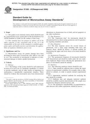 Standardhandbuch für die Entwicklung von Mikronukleus-Assay-Standards