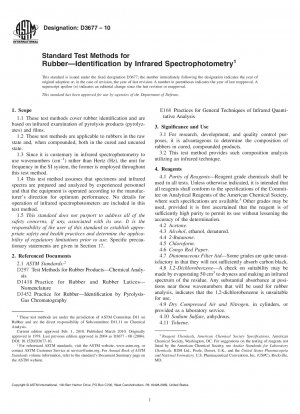 Standardtestmethoden für Gummi – Identifizierung durch Infrarotspektrophotometrie