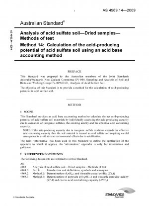 Analyse von sauren Sulfatböden Trockenprobentestverfahren zur Berechnung des säurebildenden Potenzials von sauren Sulfatböden unter Verwendung der Säure-Base-Bilanzierungsmethode