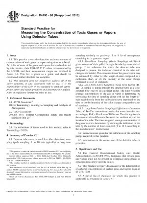 Standardpraxis zur Messung der Konzentration giftiger Gase oder Dämpfe mithilfe von Prüfröhrchen