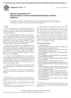 Standardspezifikation für bleifreies Kohlenwasserstoff-Flugbenzin mit hohem Aromatengehalt