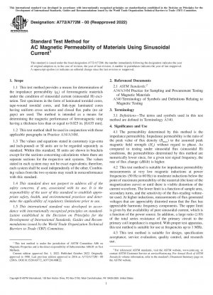 Standardtestverfahren für die magnetische Wechselstrompermeabilität von Materialien unter Verwendung von Sinusstrom