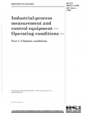 Industrie - Prozessmess- und -steuergeräte – Betriebsbedingungen – Teil 1: Klimatische Bedingungen