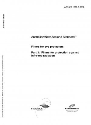 Filter für Augenschutz, Teil 3: Filter zum Schutz vor Infrarotstrahlung