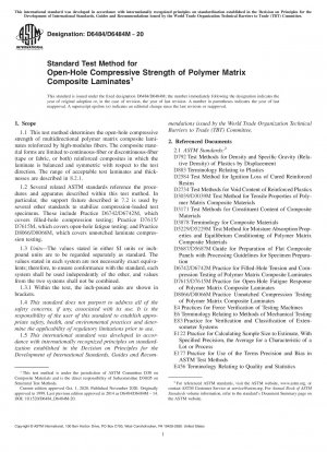 Standardtestverfahren für die Druckfestigkeit von Polymermatrix-Verbundlaminaten in offenen Löchern