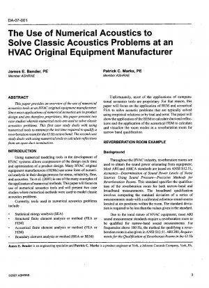 Der Einsatz numerischer Akustik zur Lösung klassischer Akustikprobleme bei einem HVAC-Originalgerätehersteller