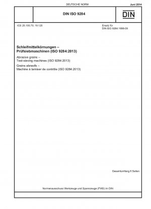Schleifkörner – Analysensiebmaschinen (ISO 9284:2013)