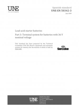 Blei-Säure-Starterbatterien – Teil 3: Anschlusssystem für Batterien mit 36 V Nennspannung