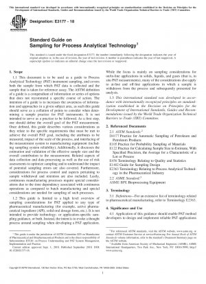 Standardhandbuch zur Probenahme für die Prozessanalysetechnologie
