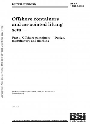 Offshore-Container und zugehörige Hebevorrichtungen - Offshore-Container - Design, Herstellung und Kennzeichnung