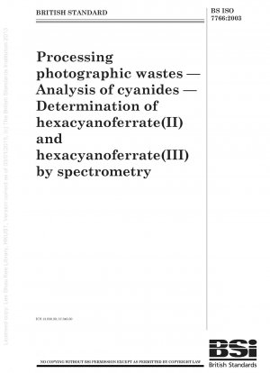 Aufbereitung von Fotoabfällen - Analyse von Cyaniden - Bestimmung von Hexacyanoferrat(II) und Hexacyanoferrat(III) mittels Spektrometrie