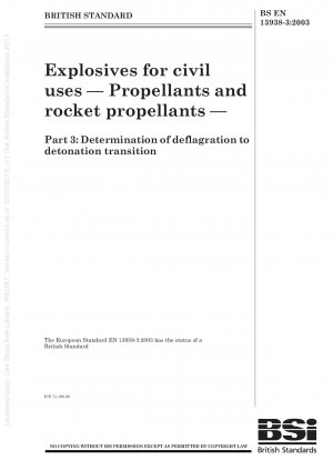 Sprengstoffe für zivile Zwecke - Treibstoffe und Raketentreibstoffe - Bestimmung des Übergangs von Deflagration zu Detonation