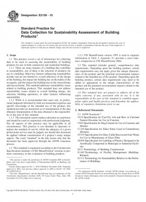 Standardpraxis für die Datenerfassung zur Nachhaltigkeitsbewertung von Bauprodukten