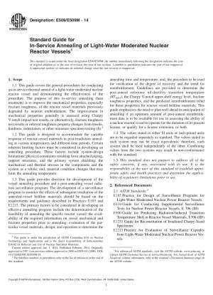 Standardhandbuch für das Glühen von Leichtwasser-moderierten Kernreaktorbehältern im Betrieb