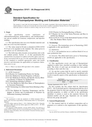 Standardspezifikation für CPT-Fluorpolymer-Form- und Extrusionsmaterialien