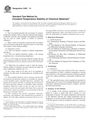 Standardtestmethode für die Stabilität chemischer Materialien bei konstanter Temperatur