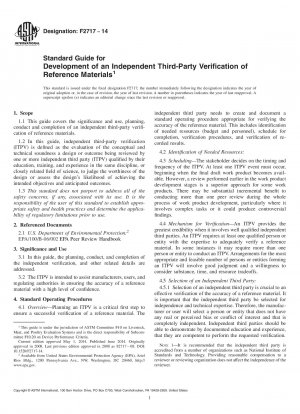 Standardhandbuch für die Entwicklung einer unabhängigen Verifizierung von Referenzmaterialien durch Dritte