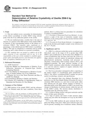 Standardtestmethode zur Bestimmung der relativen Kristallinität von Zeolith ZSM-5 durch Röntgenbeugung