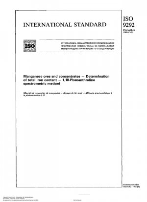 Manganerze und -konzentrate; Bestimmung des Gesamteisengehalts; 1,10-Phenanthrolin-spektrometrische Methode