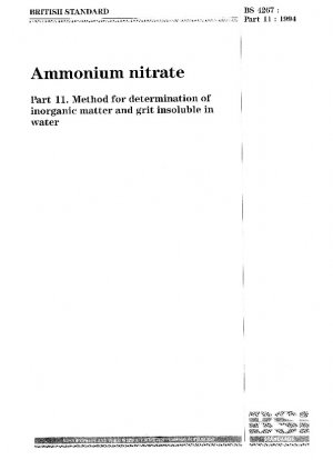 Ammoniumnitrat – Methode zur Bestimmung wasserunlöslicher anorganischer Stoffe und Splitt