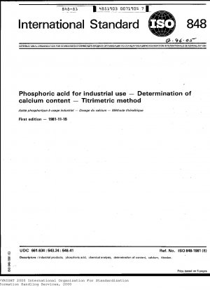 Phosphorsäure für gewerbliche Zwecke; Bestimmung des Calciumgehalts; Titrimetrische Methode