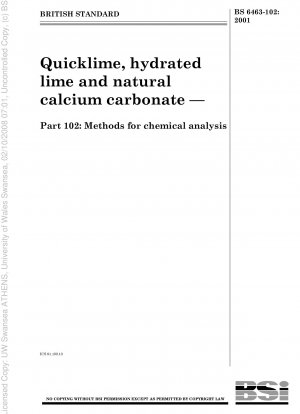 Branntkalk, Kalkhydrat und natürliches Calciumcarbonat – Methoden zur chemischen Analyse