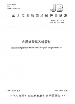 Rohre aus weichmacherfreiem Polyvinylchlorid (PVC-U) für den landwirtschaftlichen Einsatz