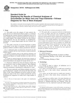 Standardhandbuch zur Darstellung der Ergebnisse chemischer Grundwasseranalysen auf Hauptionen und Spurenelemente. Trilineare Diagramme für zwei oder mehr Analysen