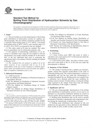 Standardtestmethode für die Siedepunktverteilung von Kohlenwasserstofflösungsmitteln mittels Gaschromatographie