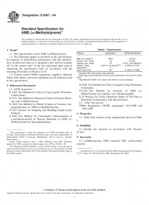 Standardspezifikation für AMS (Alpha-Methylstyrol)