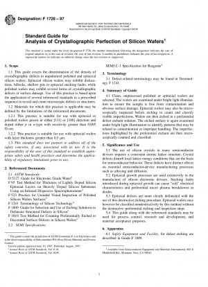 Standardhandbuch zur Analyse der kristallographischen Perfektion von Siliziumwafern